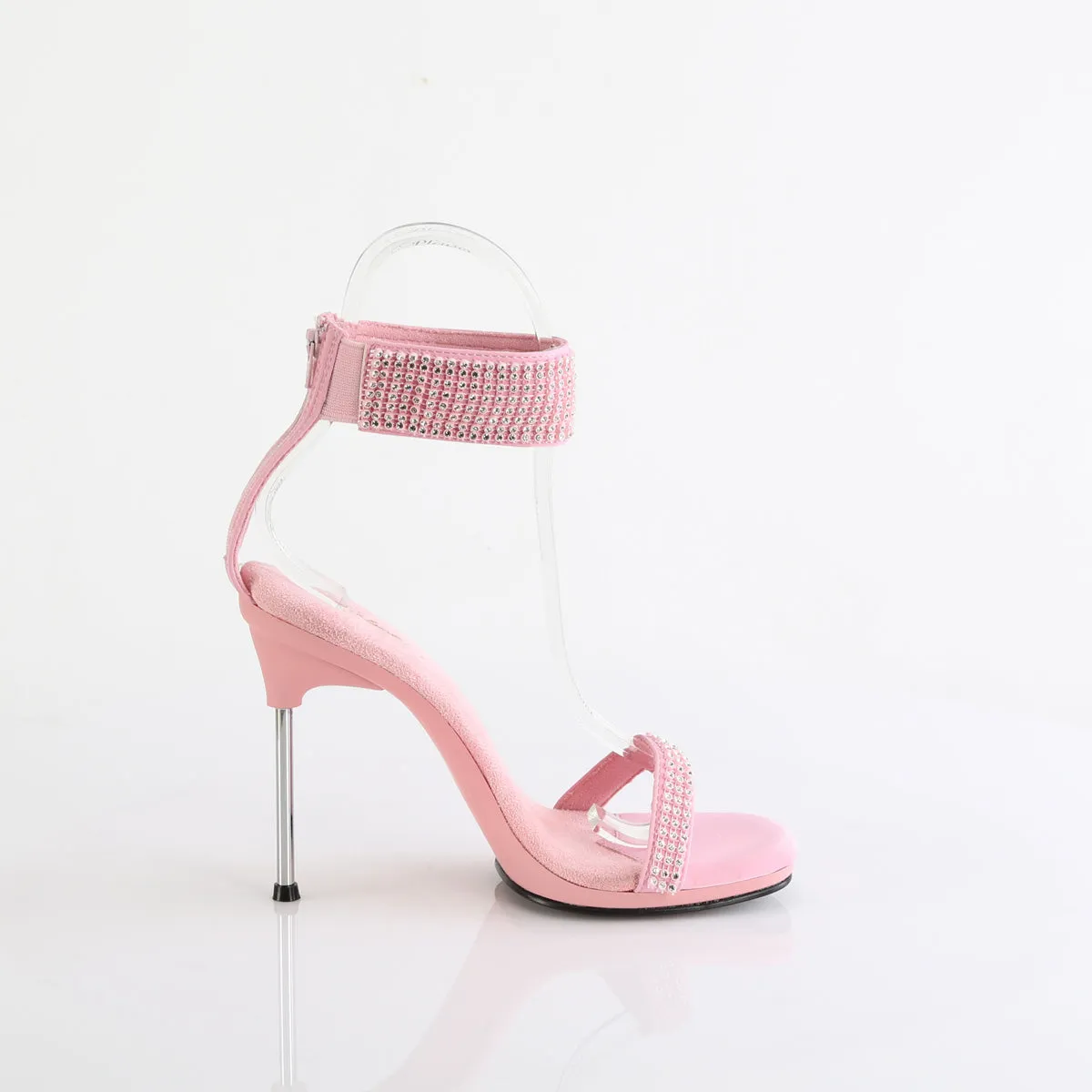 4 Inch Heel CHIC-40 Baby Pink Rhinestone