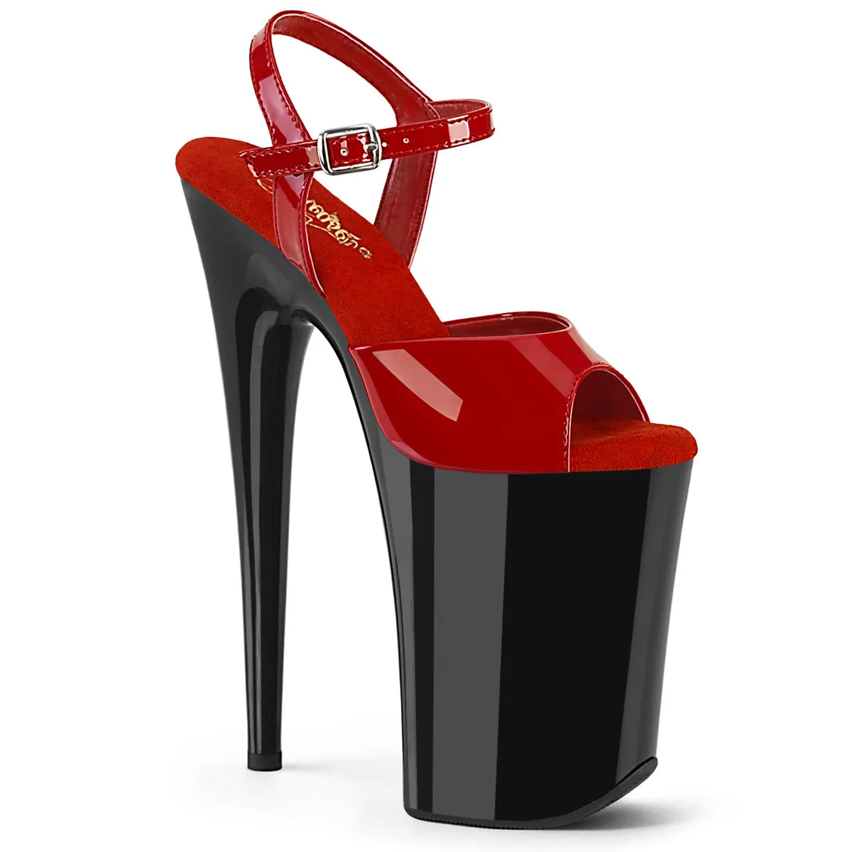 9 Inch Heel INFINITY-909 Red Patent Black