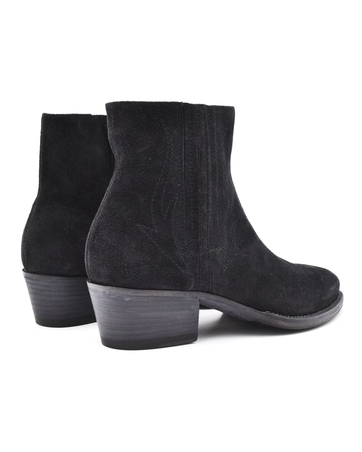 Alberto Fasciani Black Suede Almond Toe Booty