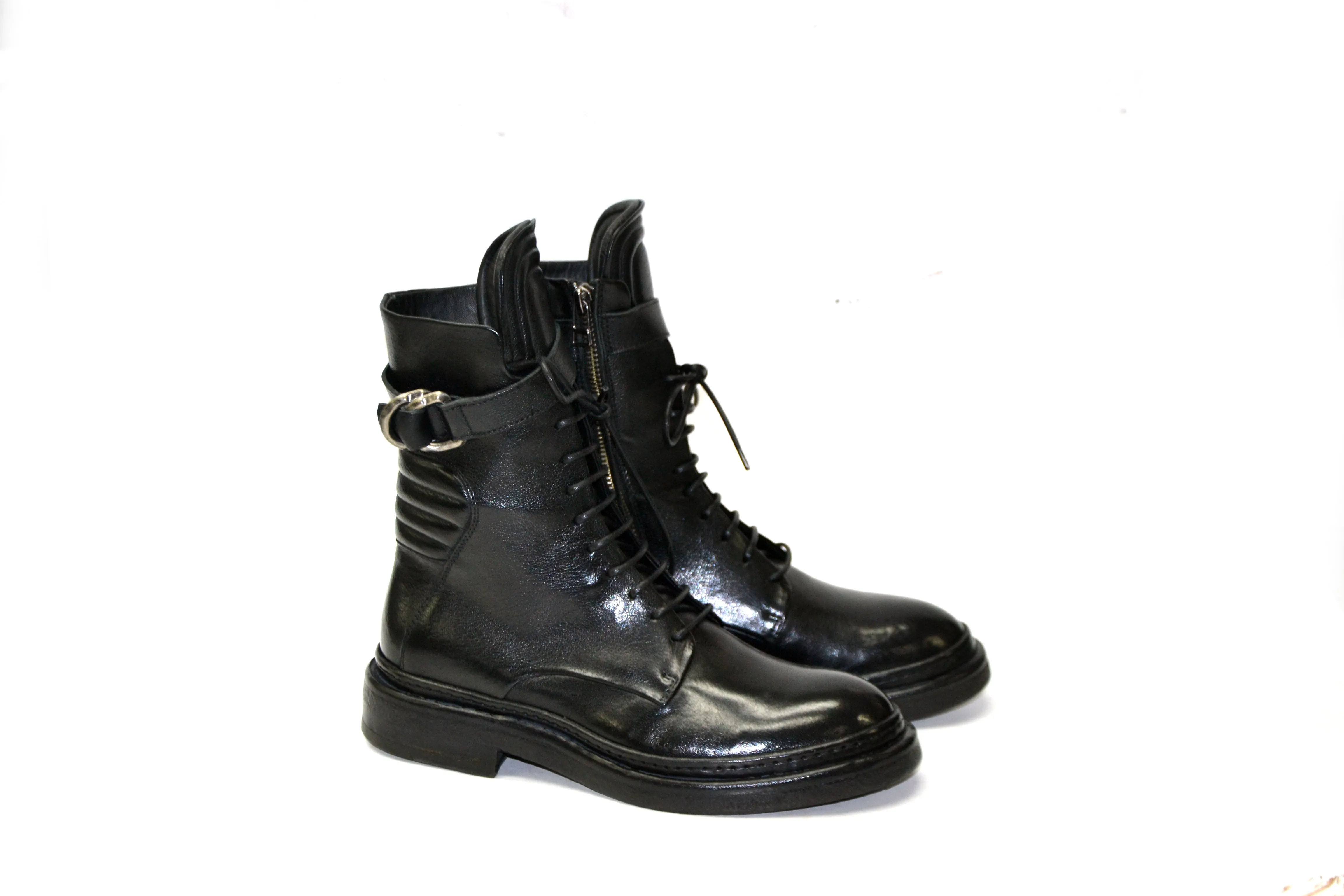 AUGUSTA Black Leather Boots