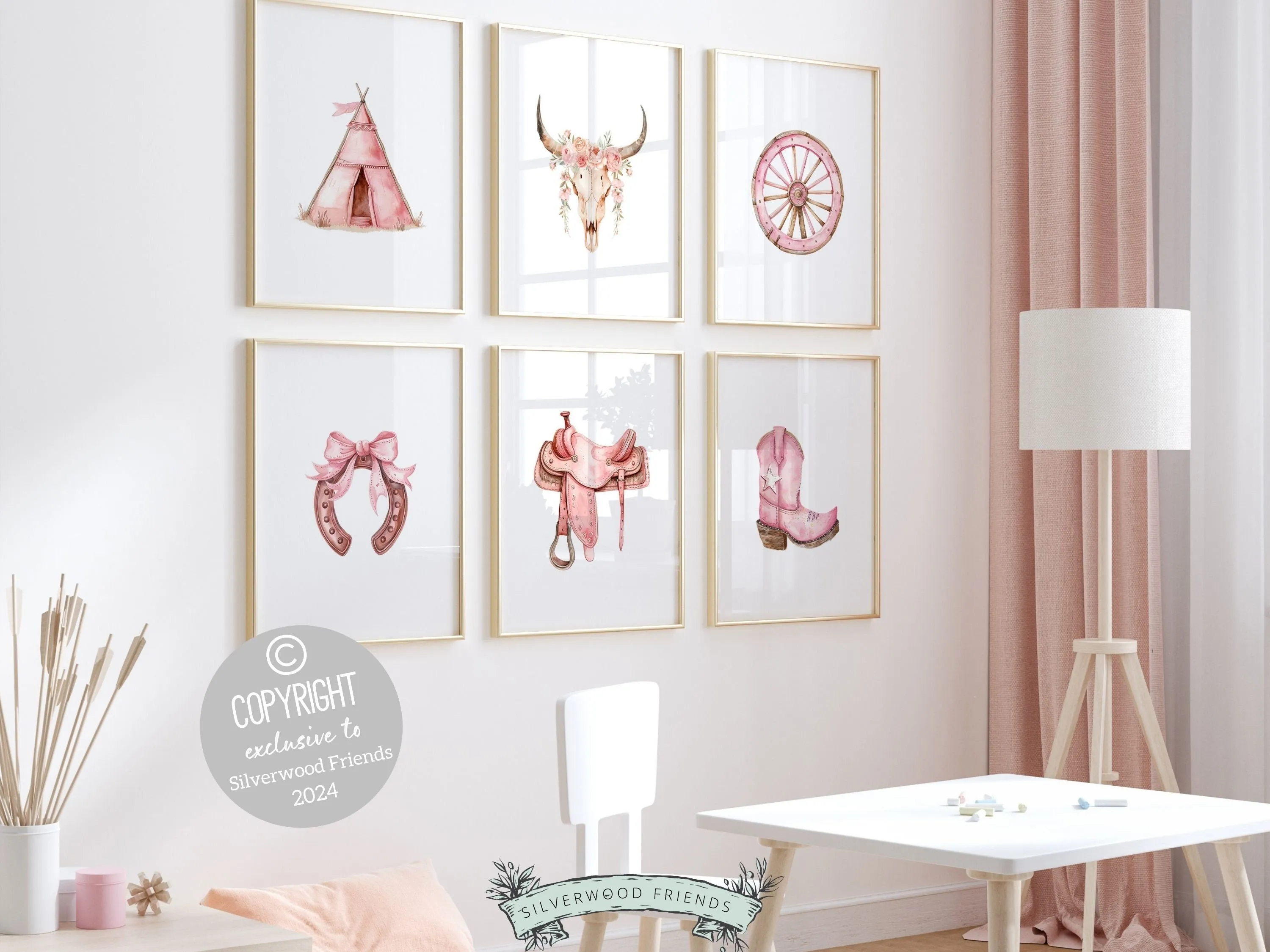 Baby Girl Western Nursery Prints - 002