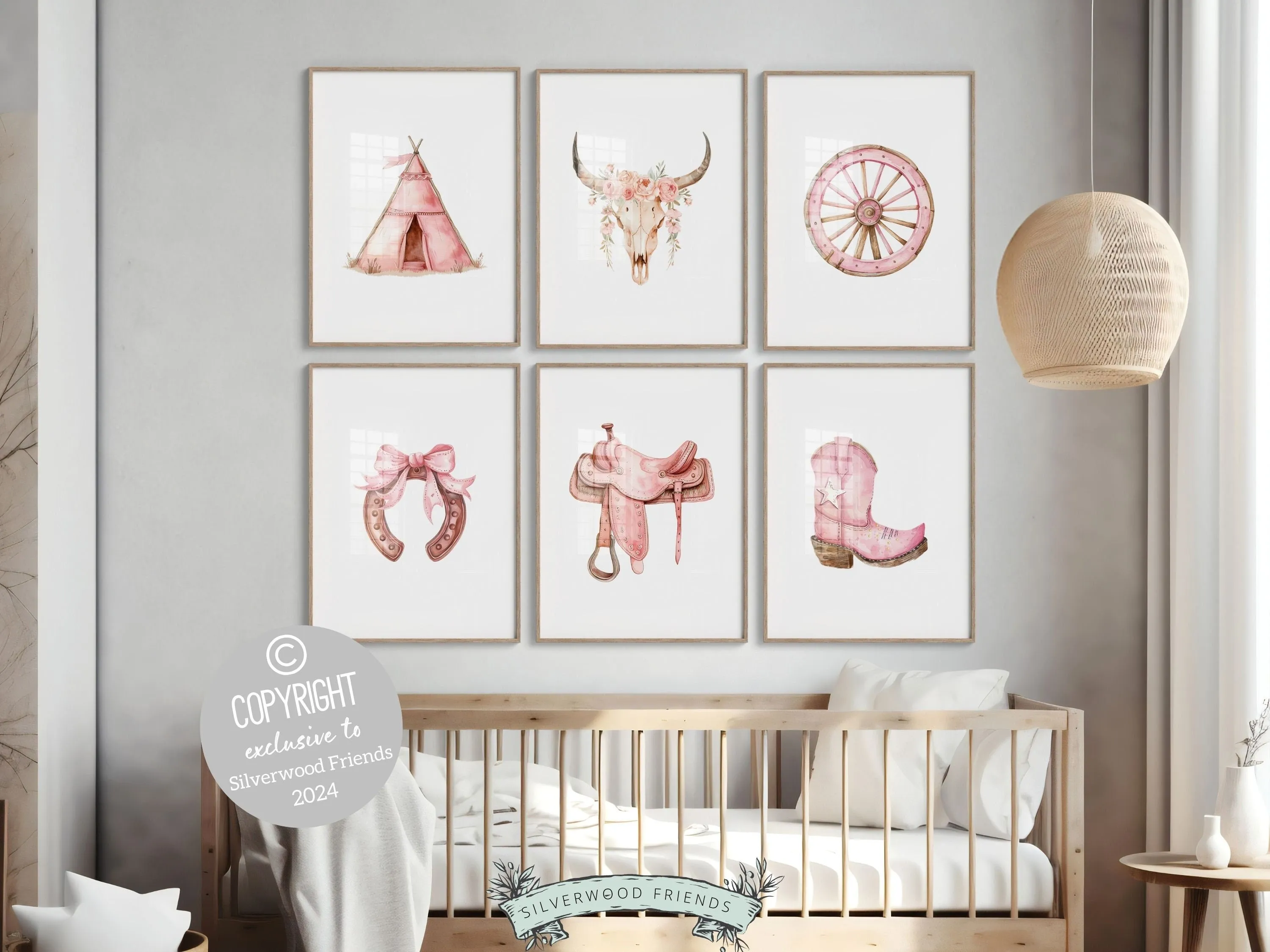 Baby Girl Western Nursery Prints - 002