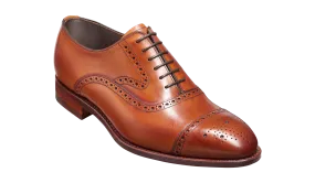 Barker Lerwick Classic semi brogue Oxford Shoe - Antique Rosewood Calf