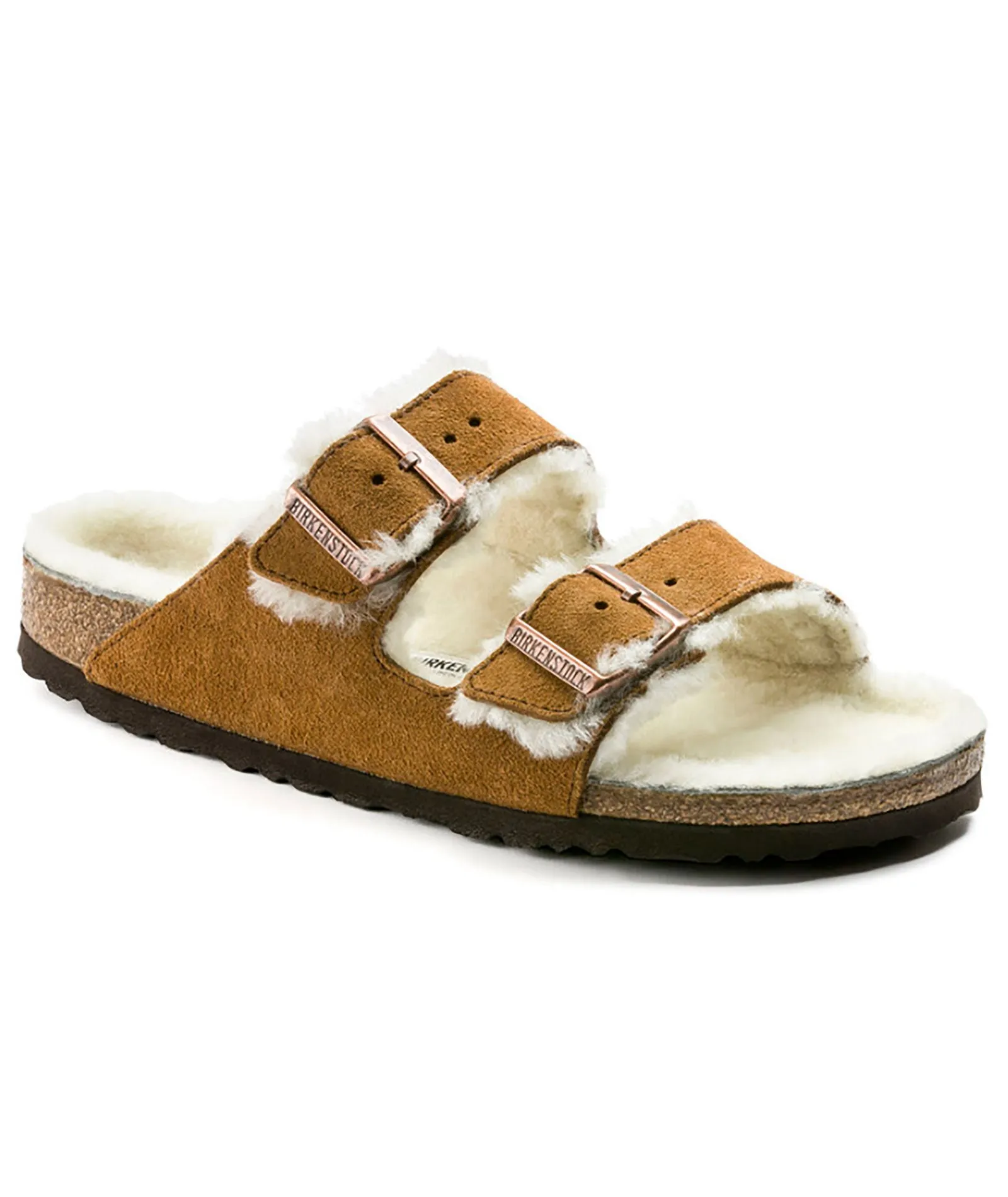 Birkenstock Arizona Shearling Suede Mink - Narrow Fit