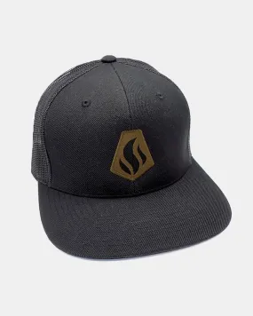 Black Lantern Logo Black Trucker Hat