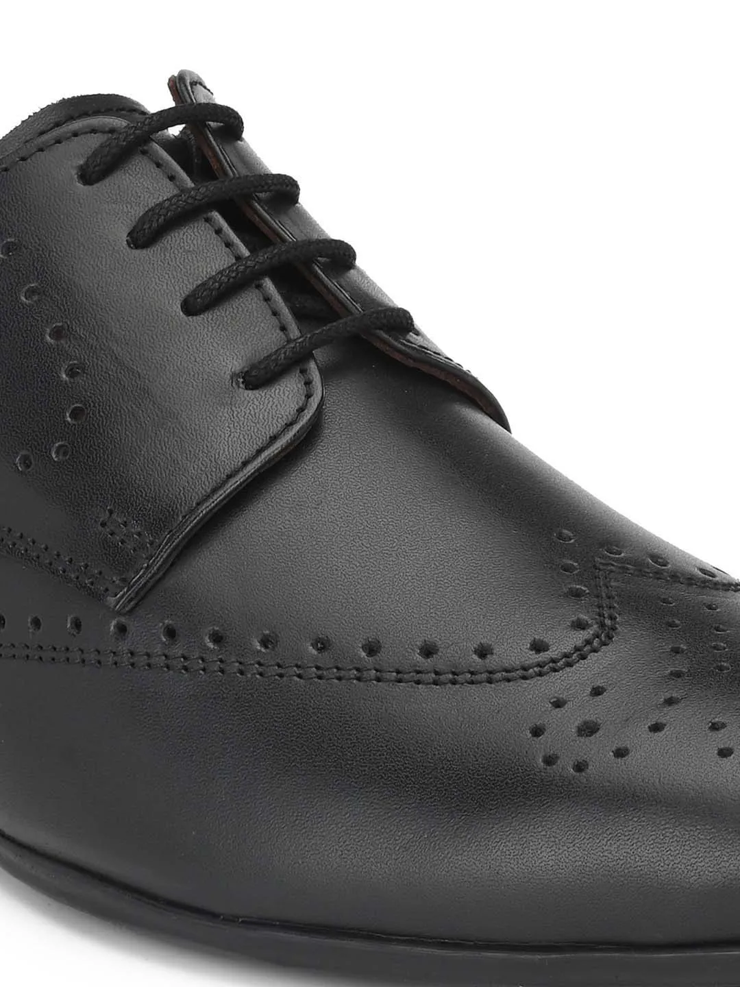 Black leather Brogues