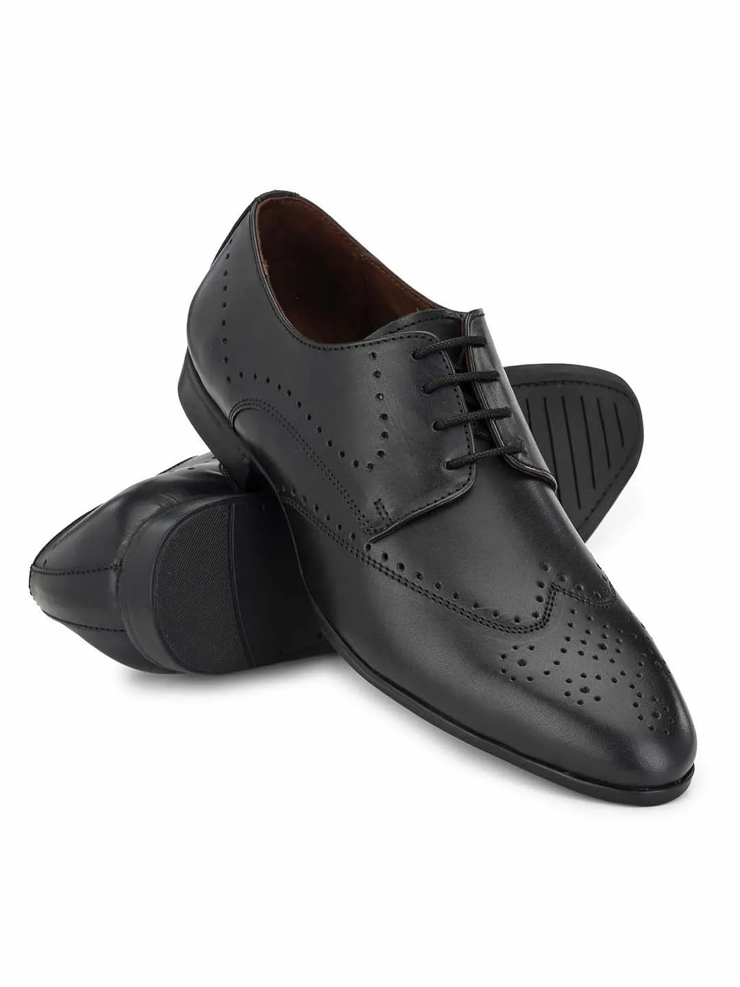 Black leather Brogues