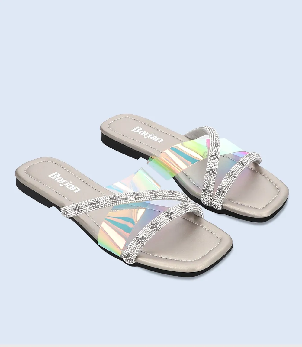 BW8360-GREY-Women Casual Slipper