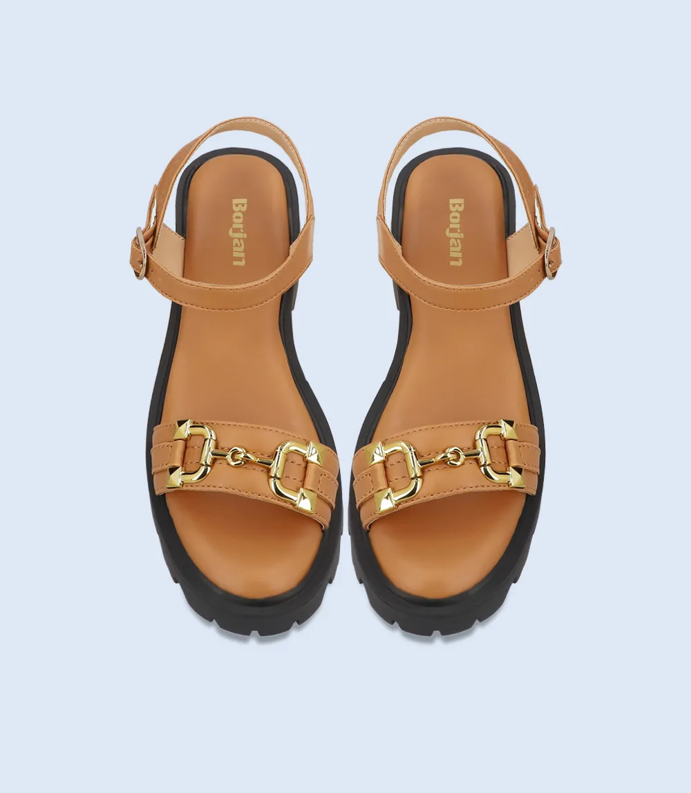 BW9224-TAN-Women Platform Sandal