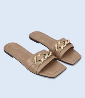 BW9562-TAN-Women Slipper