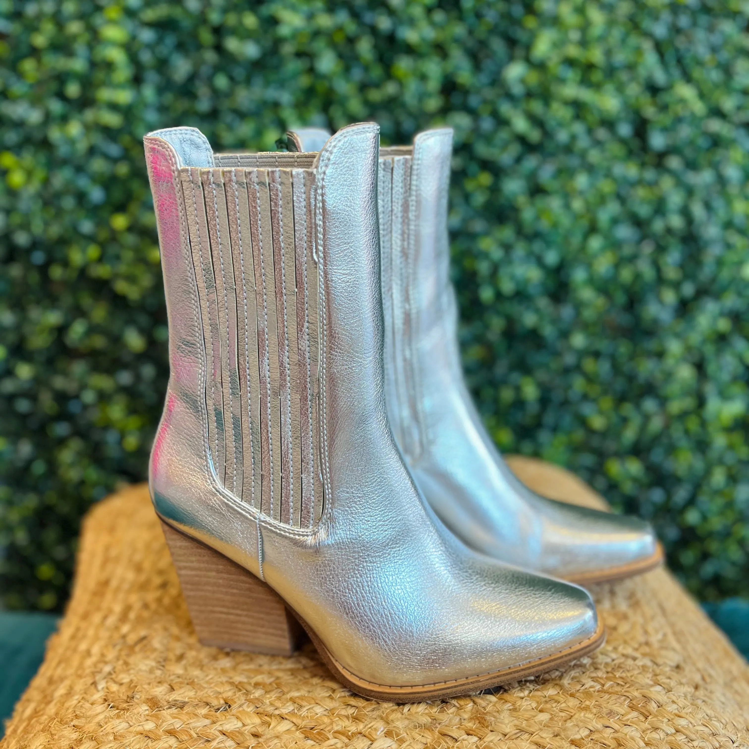 Cali on Broadway Silver Mid-Calf Boots