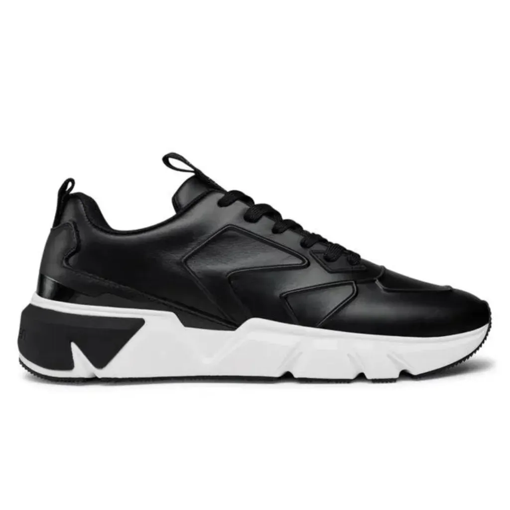 Calvin Klein Low Top Lace Up Lth Hf Trainer HM0HM00995-BLKWHT