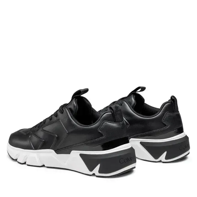 Calvin Klein Low Top Lace Up Lth Hf Trainer HM0HM00995-BLKWHT