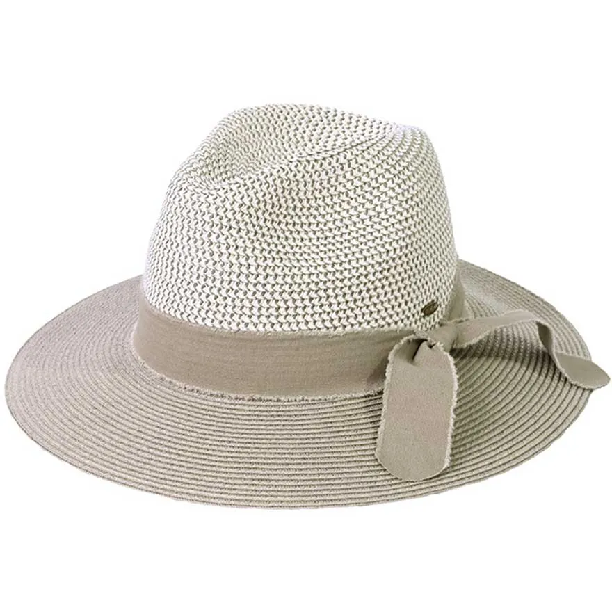 C.C Frayed Bow Trim Band Panama Hat