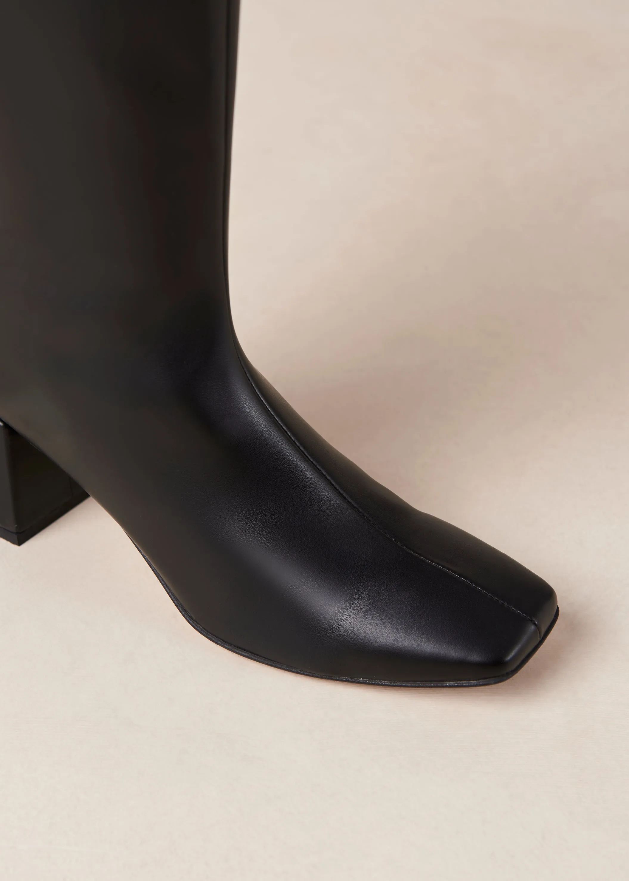 Chalk Black Vegan Leather Boots