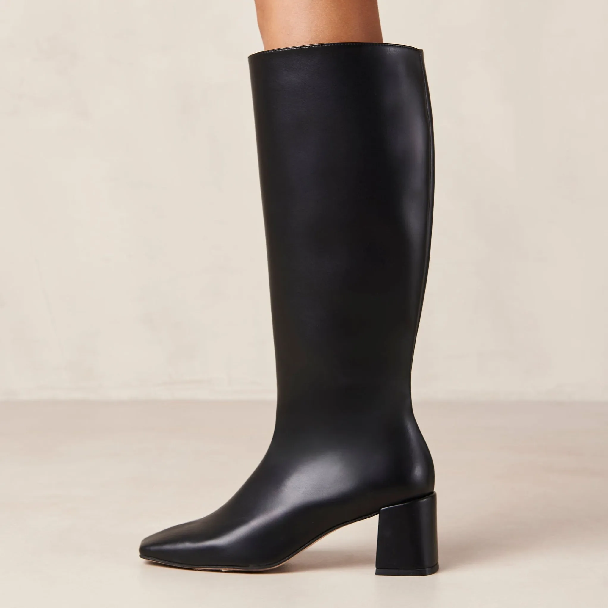 Chalk Black Vegan Leather Boots