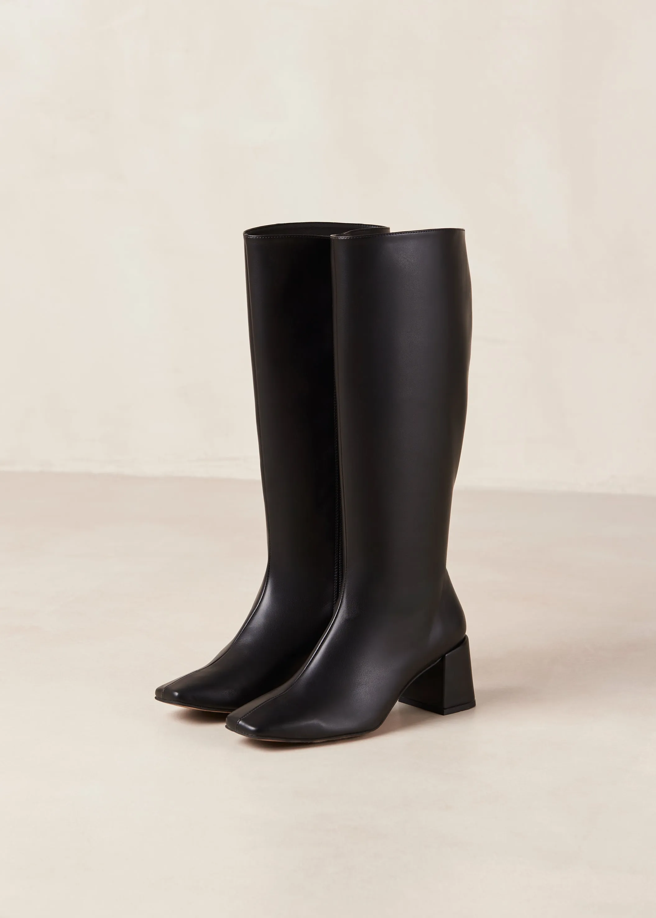 Chalk Black Vegan Leather Boots