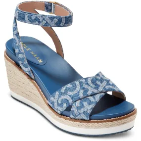 Cole Haan Womens Cloud  Denim Criss-Cross Front Espadrilles