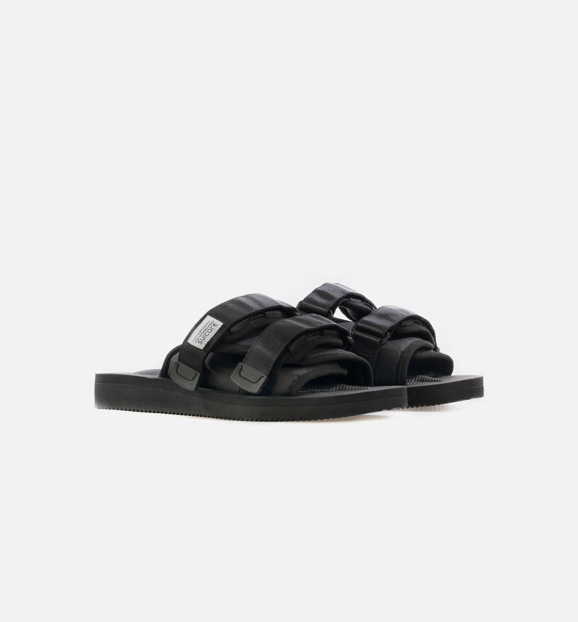 Double Strap Moto Cab Mens Lifestyle Slide Sandal - Black