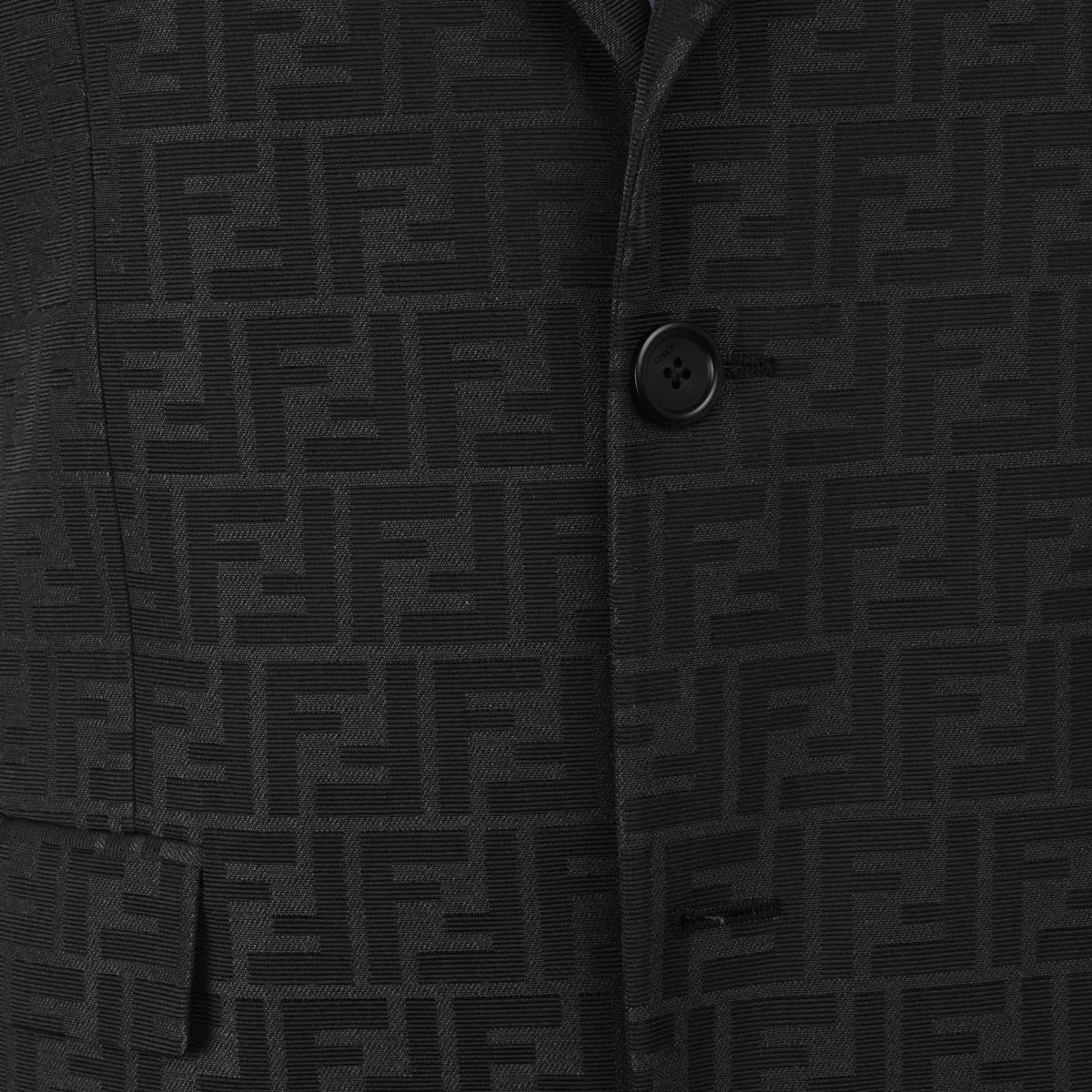 Fendi Charcoal FF Jacquard Blazer IT 50