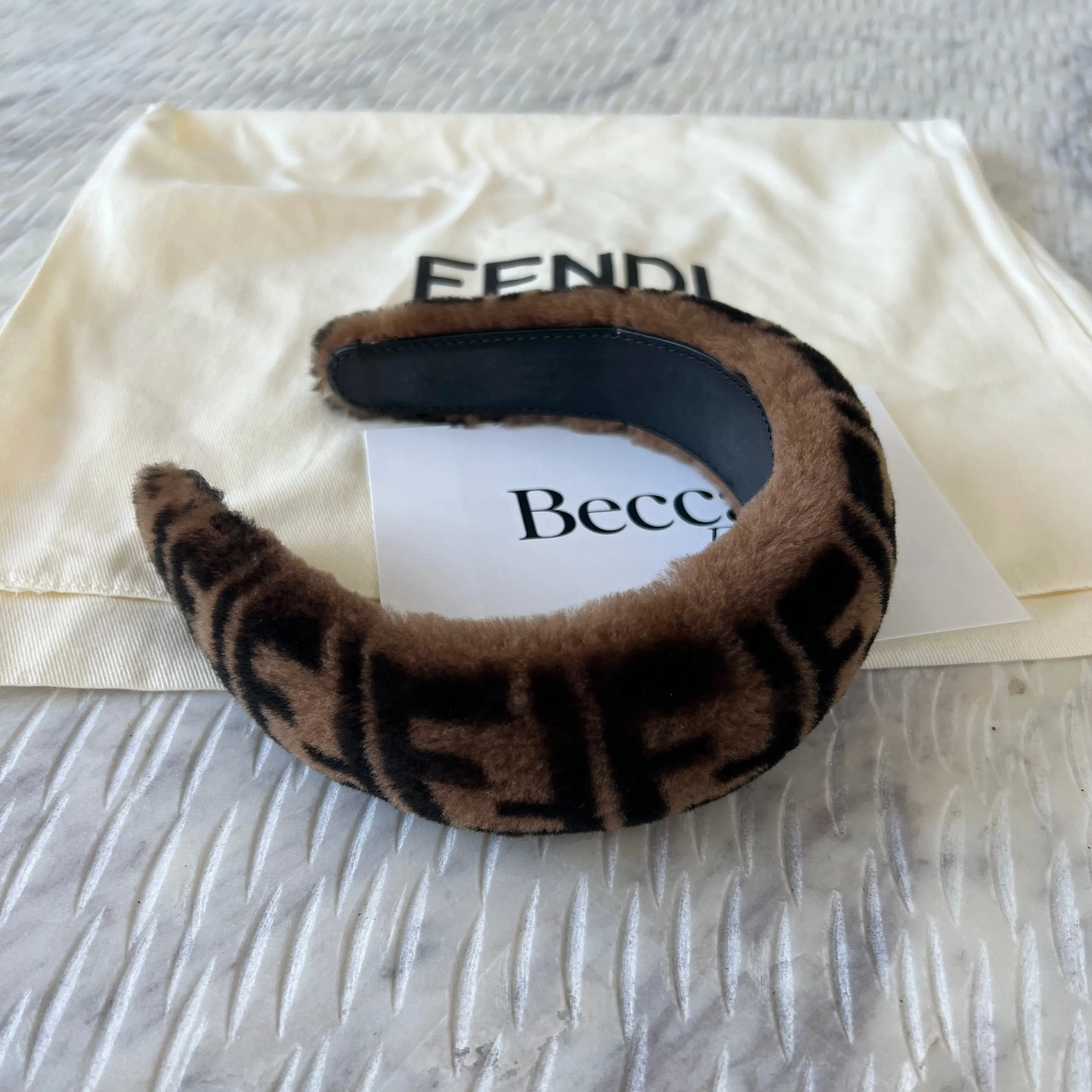 Fendi FF Shearling Headband