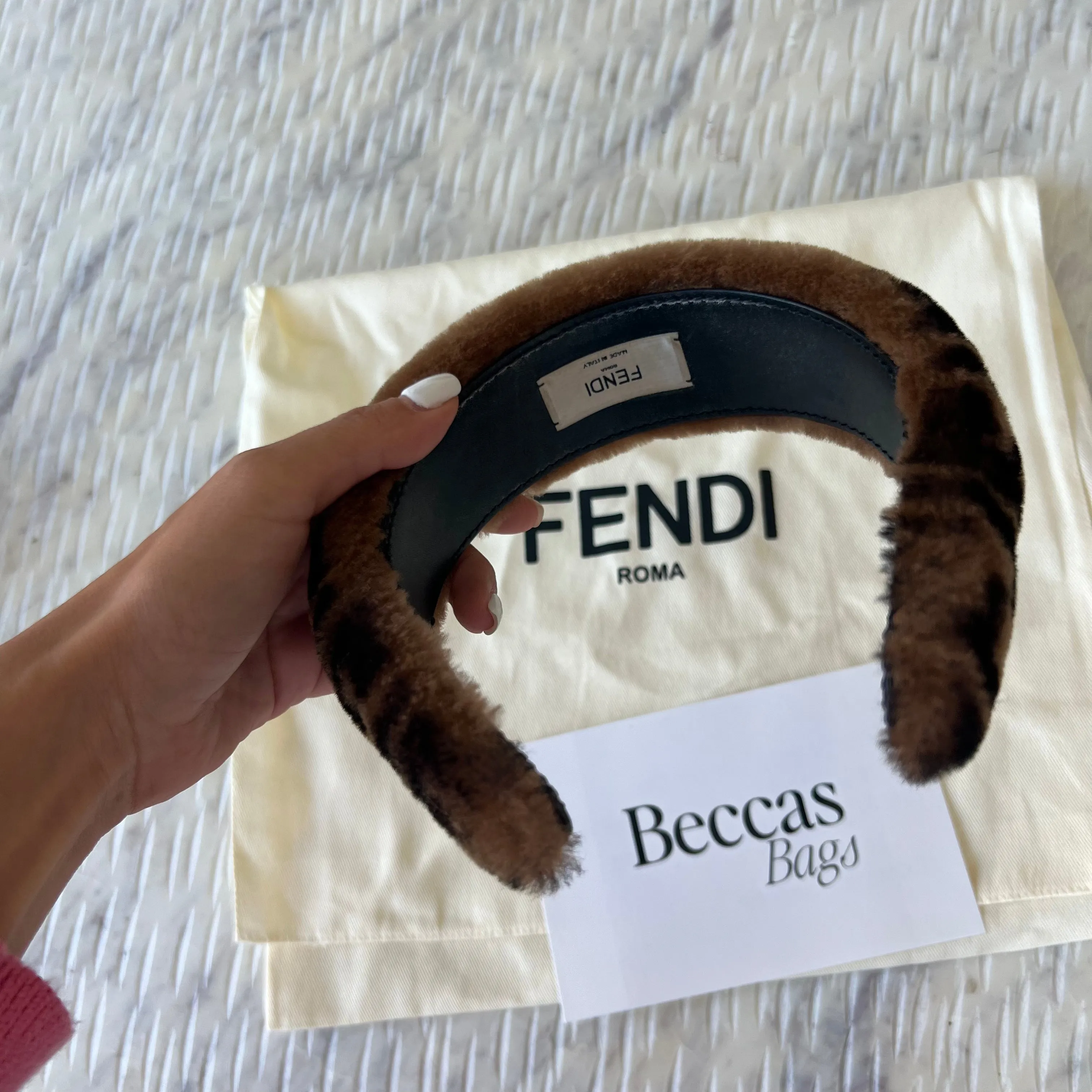 Fendi FF Shearling Headband