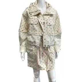 Fendi Gonna Fendi Forever Heart Denim Set Ivory New w/ Tags 38 US 2 / 44 US 8