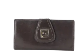 FENDI LONG WALLET ZUCCA PATTERN NYLON LEATHER (AQ74098) GOLD HARDWARE