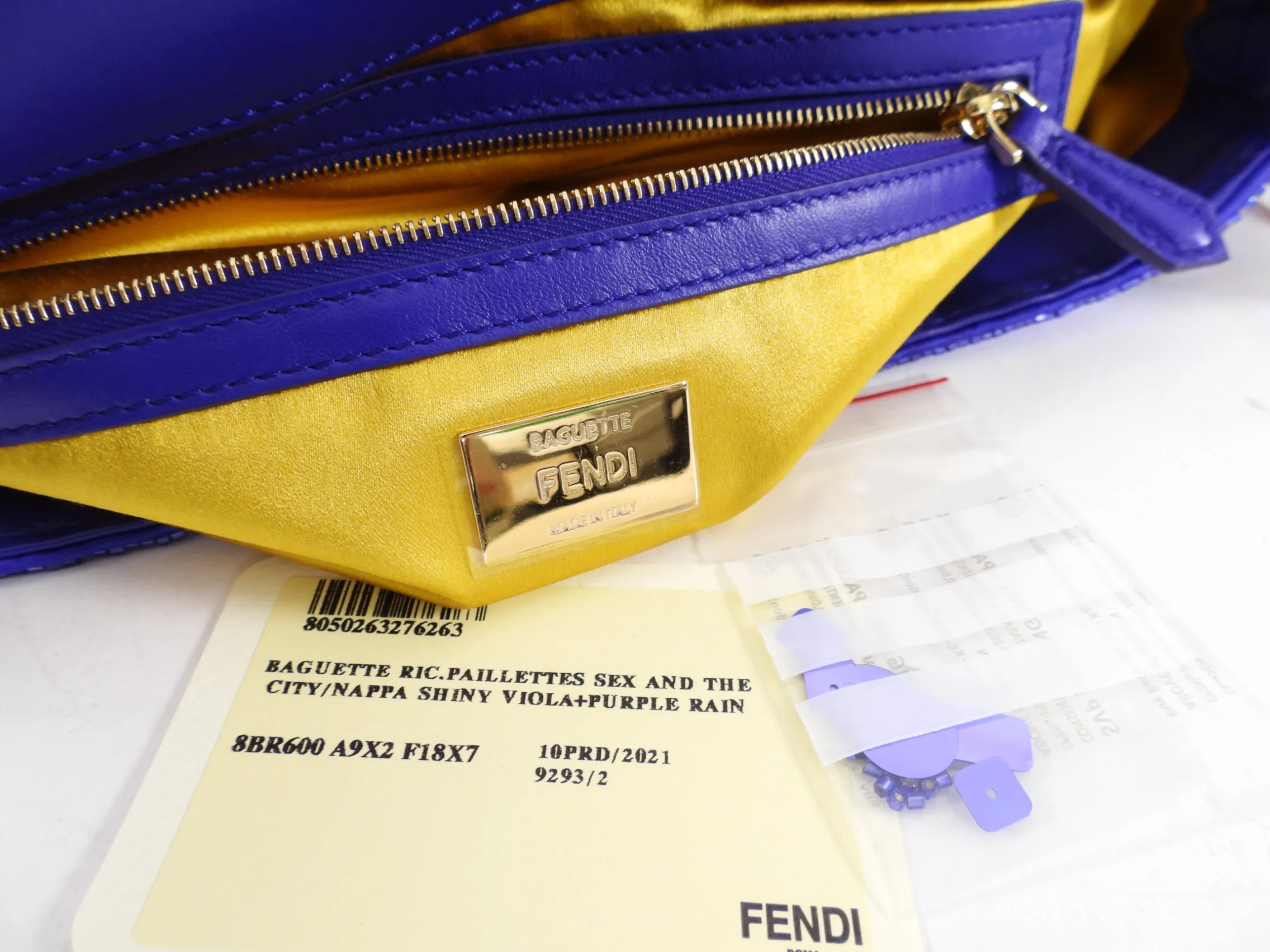 Fendi Purple Sequin Baguette 25th Anniversary