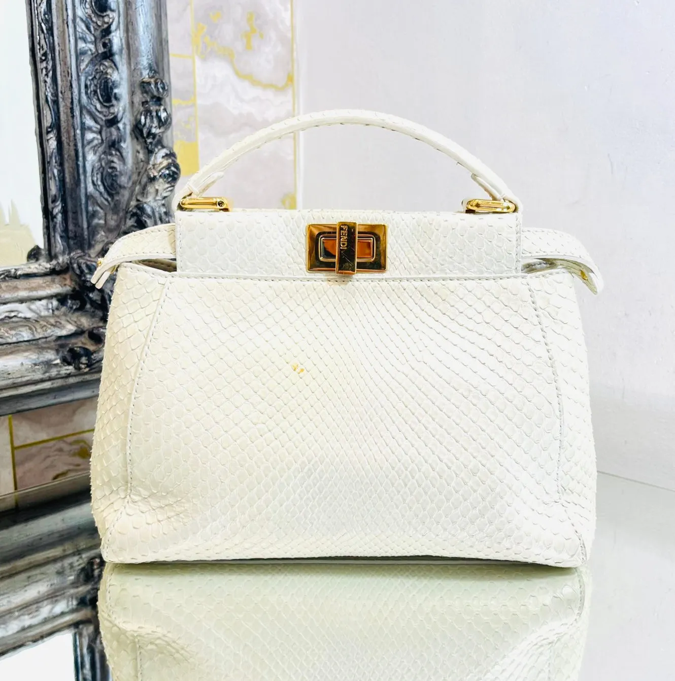 Fendi Python Skin Mini Peekaboo Bag