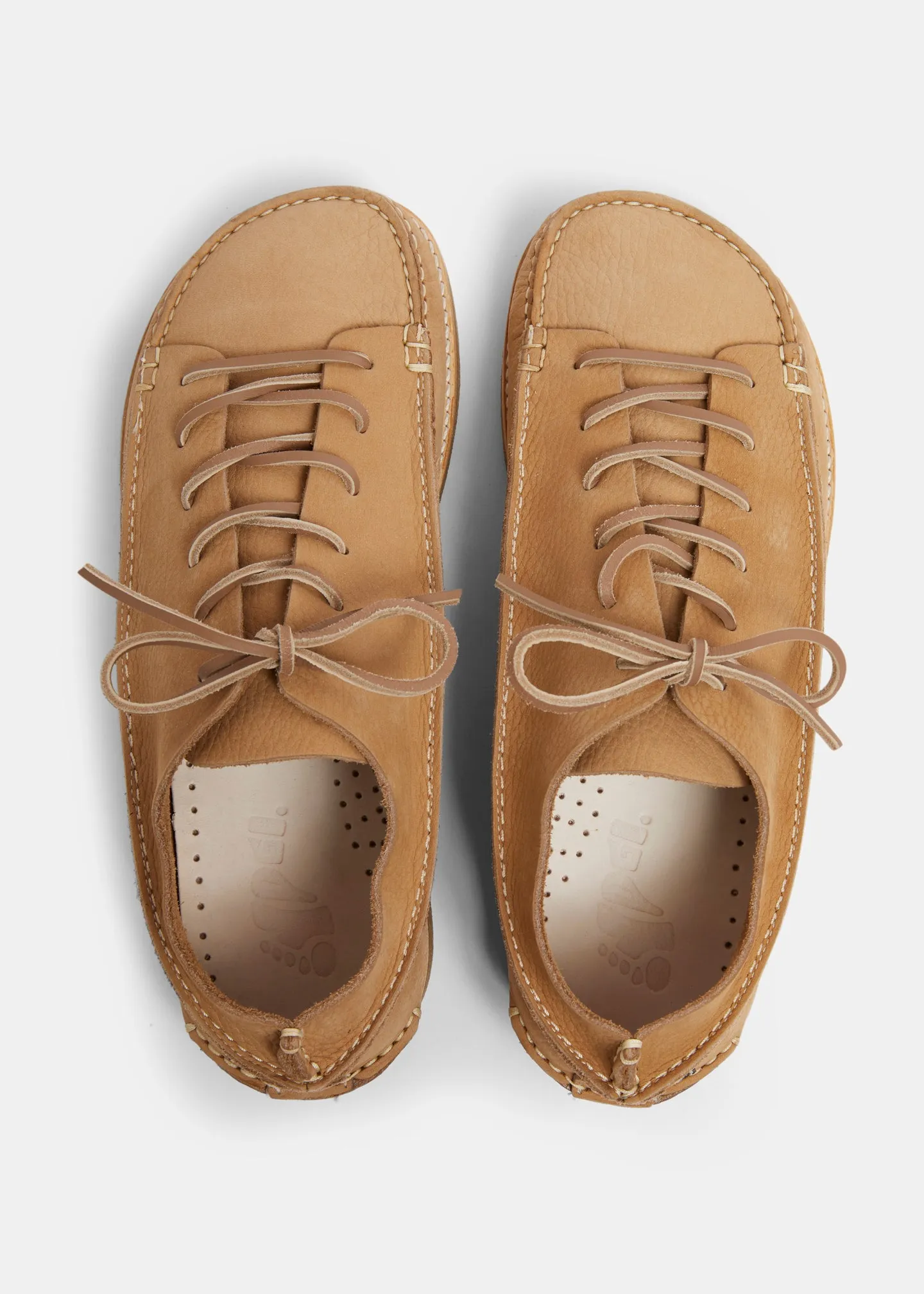 Finn Nubuck Lace Up Shoe On Crepe - Stone