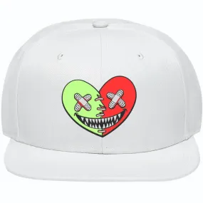 GLOW HEART BAWS : White Snapback Hat