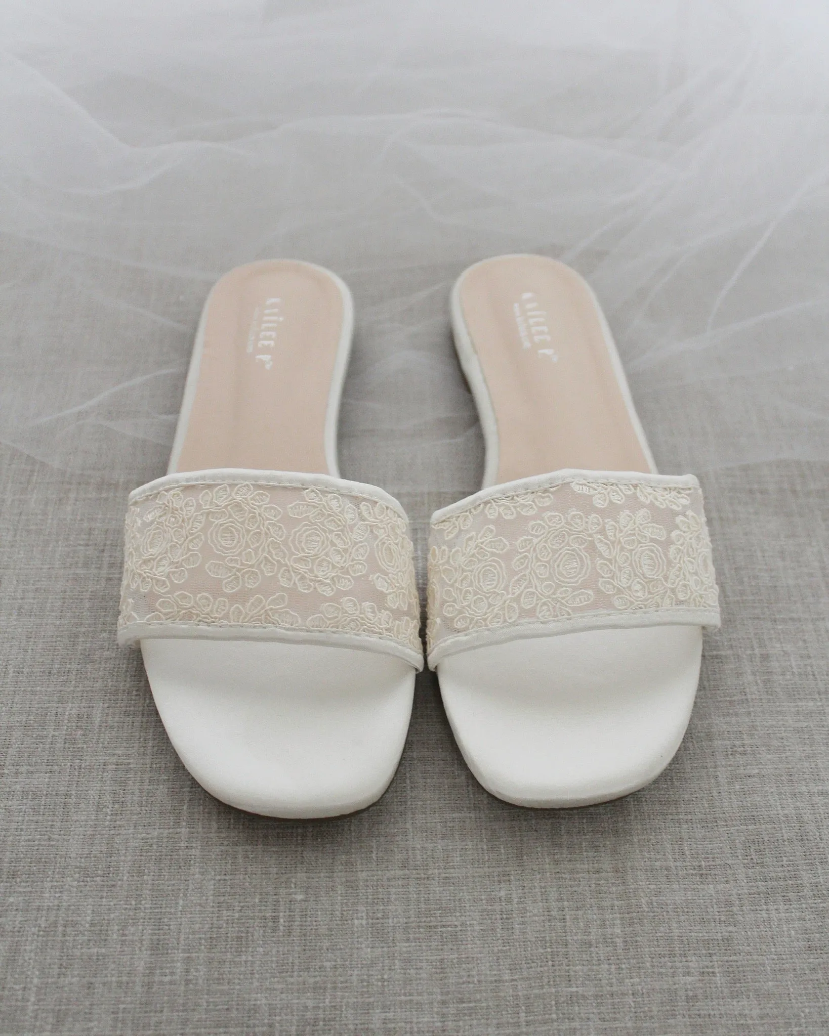 Ivory Crochet Slip on Sandals