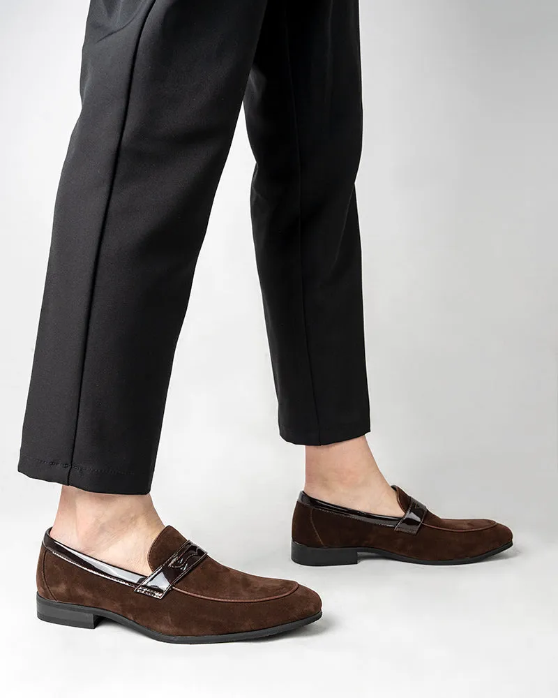 Men's Casual Suede Leather Slip On Penny Loafers