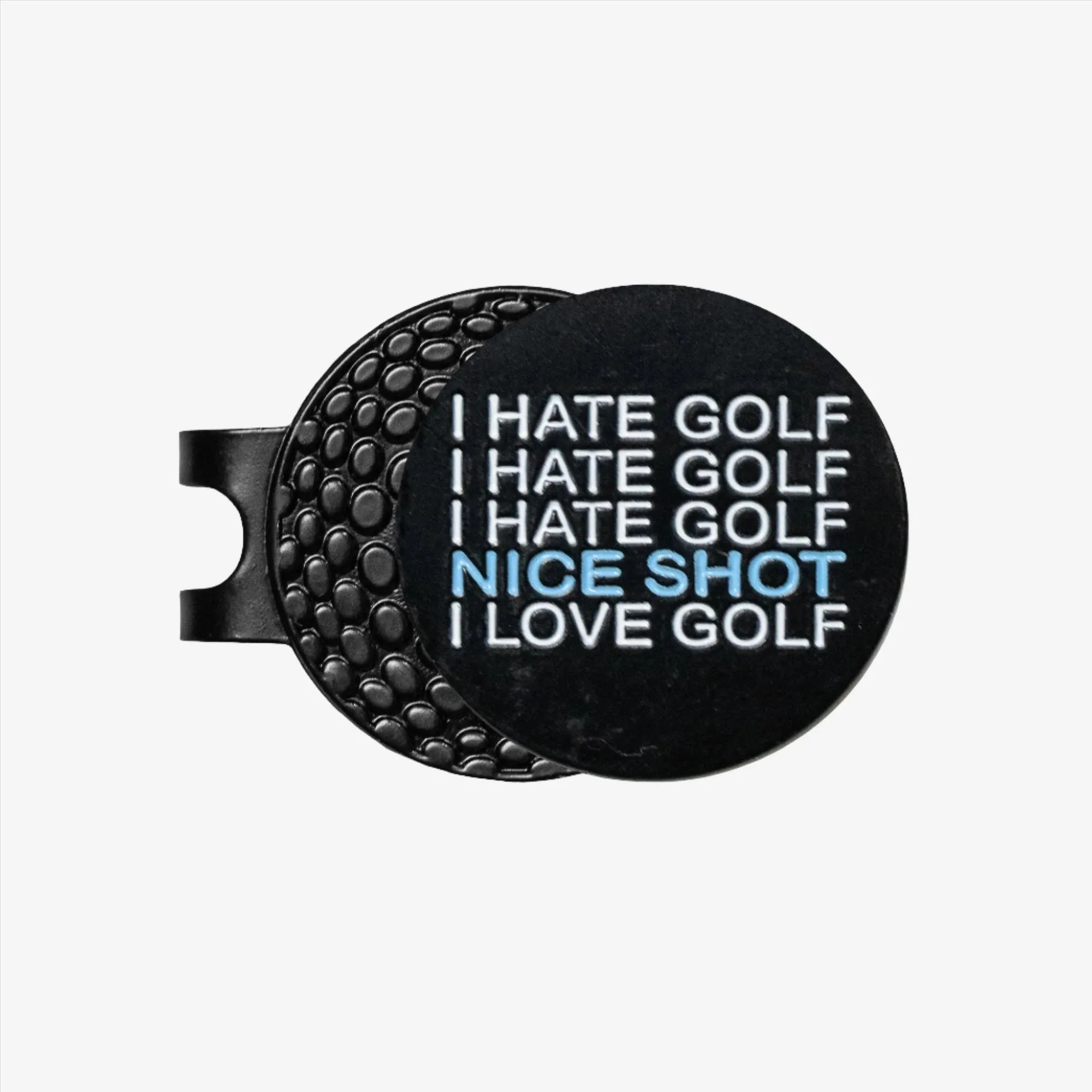 Metal Hat Clip Golf Ball Marker - I Hate Golf