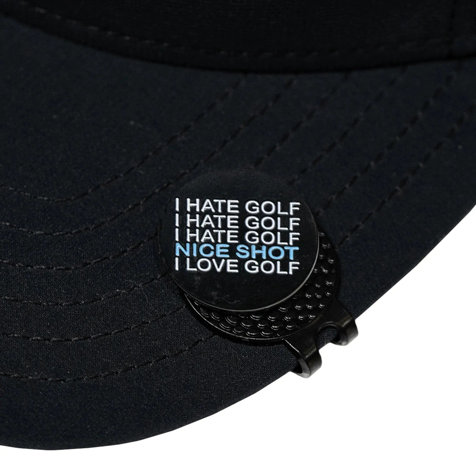 Metal Hat Clip Golf Ball Marker - I Hate Golf