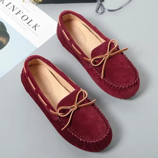 MIYAGINA Women Flat Leather Casual Loafers Moccasins Driving Shoes