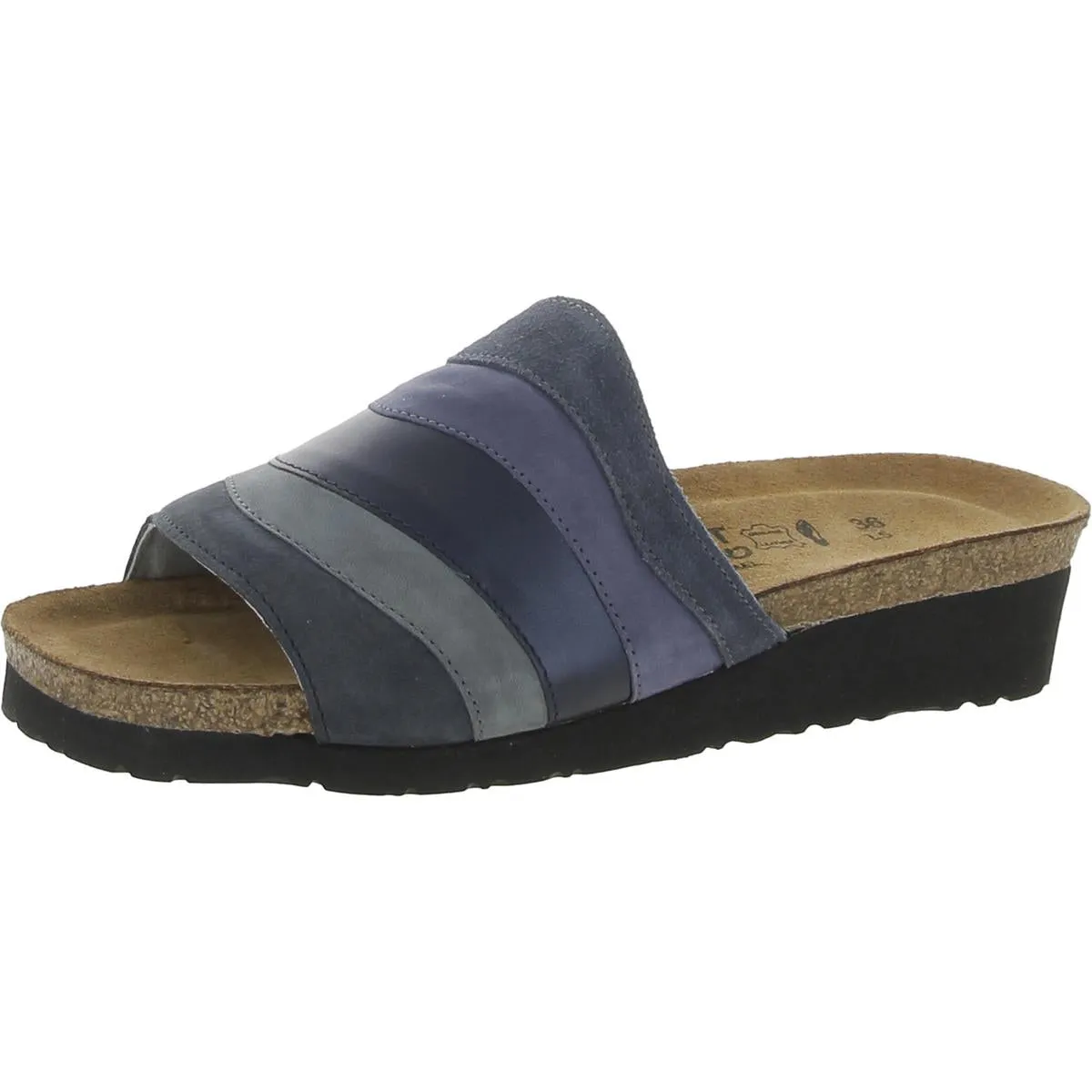 Naot Womens Portia Leather Slip-On Slide Sandals