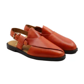 Persog - Men's Orange Calf Leather Sandal