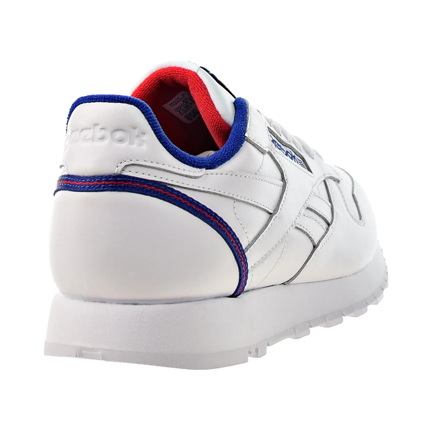 Reebok Classic Leather Men's Shoes White-Deep Cobalt-Vector Red