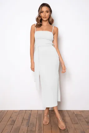 Rib Midi Dress - White