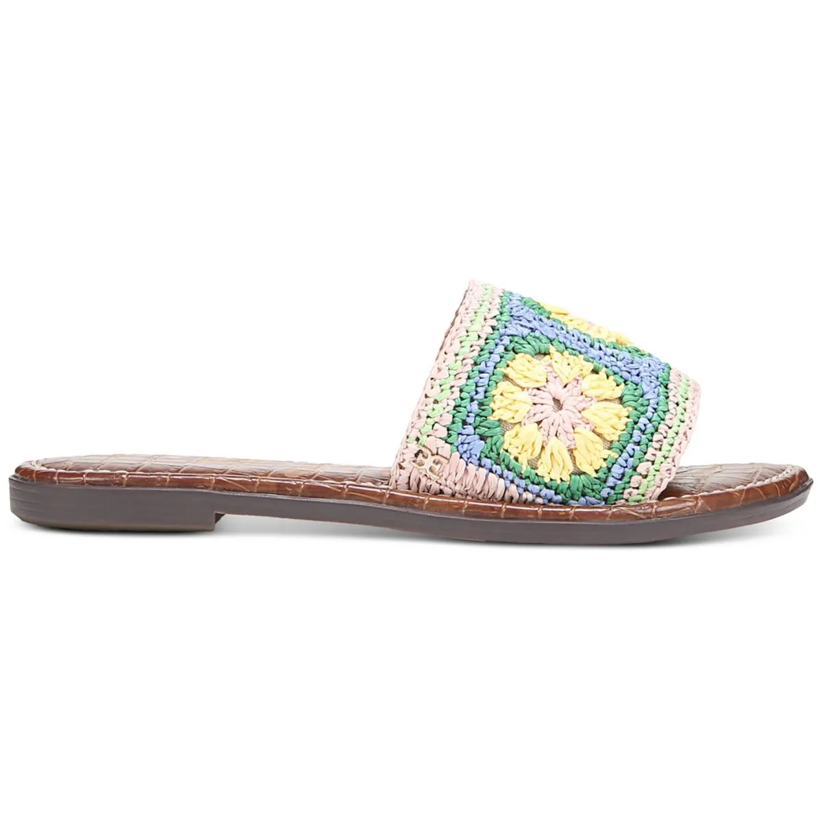 Sam Edelman Womens Gracey Leather Crochet Slide Sandals