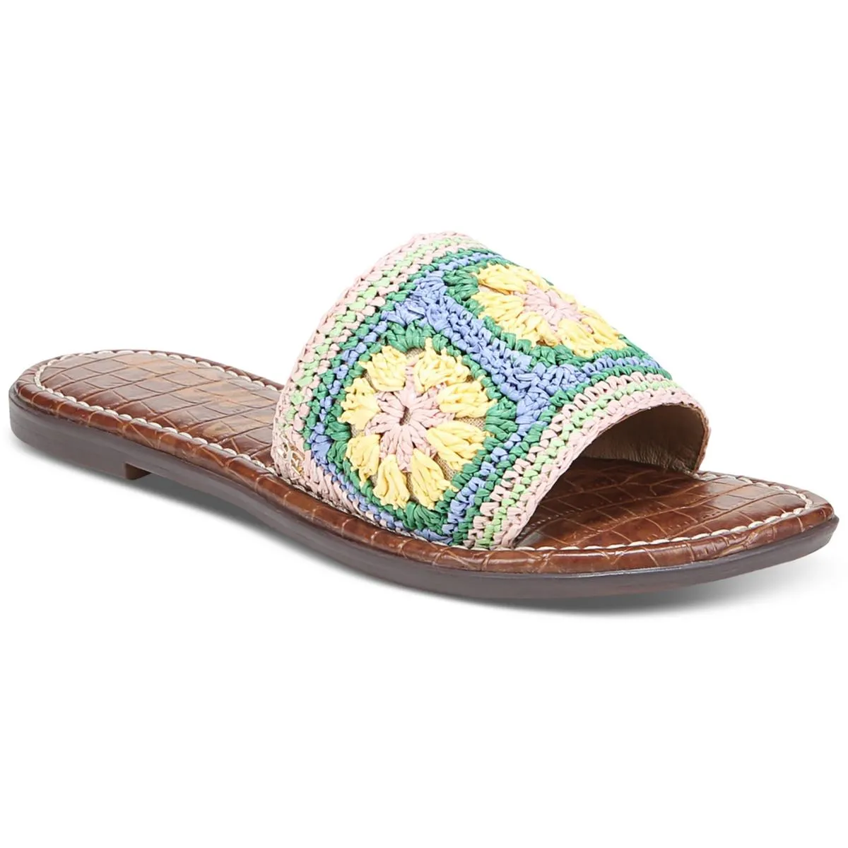 Sam Edelman Womens Gracey Leather Crochet Slide Sandals