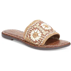 Sam Edelman Womens Gracey Leather Crochet Slide Sandals