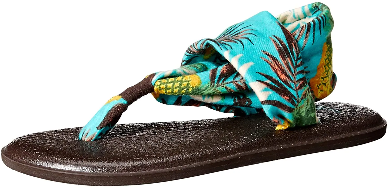 Sanuk Yoga Sling 2 Prints Seafoam Pineapple Sandals - Women's