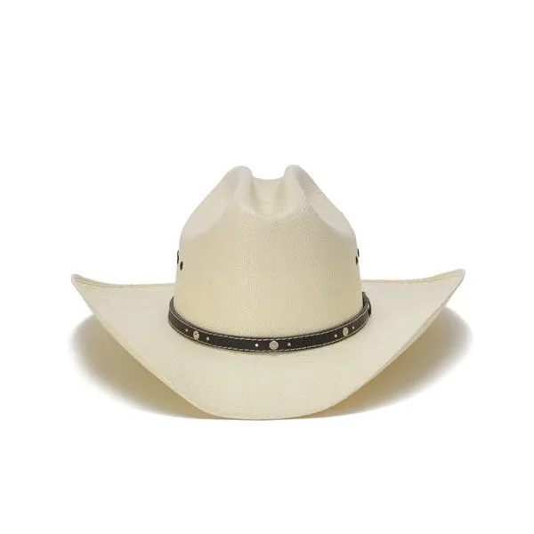 Stampede Hats - 50X Bangora Straw Western Hat with Nickel Accent Trim