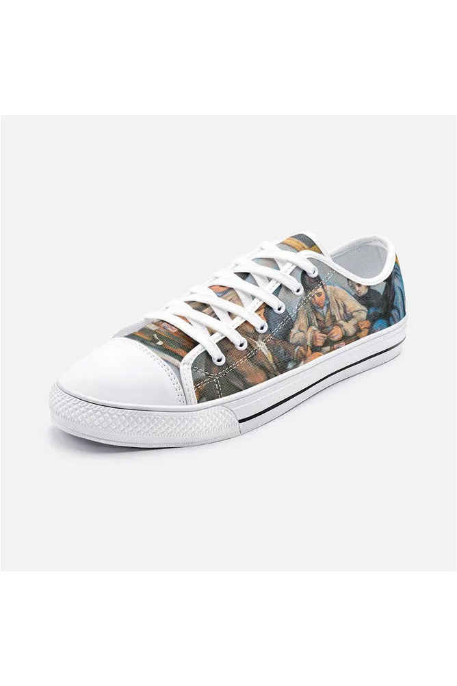 The Card Players Unisex Low Top Canvas Shoes