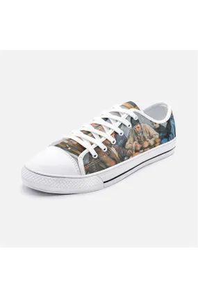 The Card Players Unisex Low Top Canvas Shoes