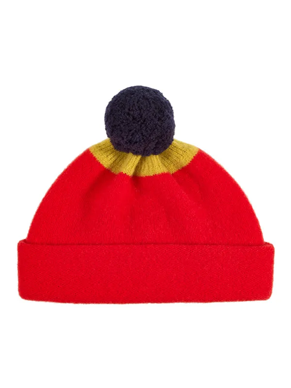 Top Spot Pompom Hat Kintyre & Scarlet