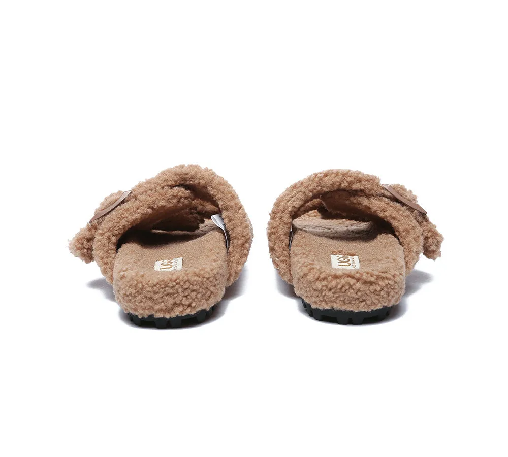 UGG AUSTRALIAN SHEPHERD Women Shearling Buckle Sandal Slides Jennie